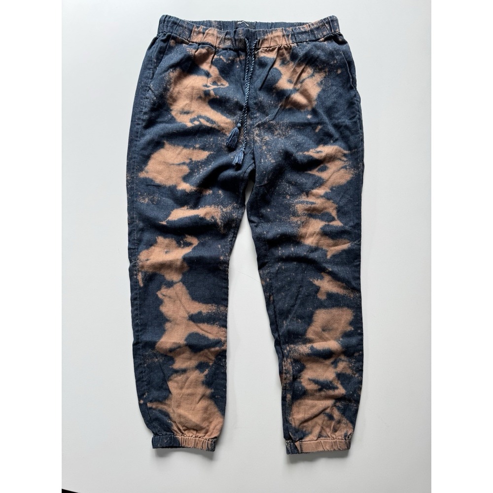 MADEWELL Shorewalk Beach Cover-Up Pants‎ Womens XS Linen Blend Bleached Tie Dye